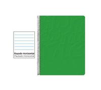 Cuaderno Espiral Folio Rayado Horizontal 60g (Tapa Blanda) - Verde