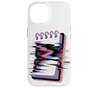 Cuaderno Espiral Glitch Estética Retro Bloc de Notas Estátic Carcasa para iPhone 14