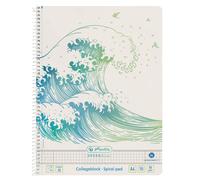 CUADERNO ESPIRAL HERLITZ A4 70 HOJAS REGLADAS 28 GREENLINE WAVE