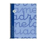 Cuaderno Espiral LAMELA 4º 80H Cuadro 5 mm. Tapa Extradura (Azul)