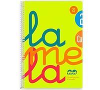 Cuaderno Espiral LAMELA Fluor, 4º 80 Hojas Cuadro 2,5 mm. Tapa Plástico (Amarillo)