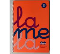Cuaderno Espiral LAMELA Fluor, 4º 80 Hojas Cuadro 3 mm. Tapa Plástico (Naranja)