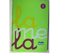 Cuaderno Espiral LAMELA Fluor, 4º 80H Cuadrovía 3 mm. Tapa Plástico Verde