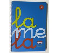 Cuaderno Espiral LAMELA Fluor, 4º 80H Cuadrovía 4 mm. Tapa Plástico Azul