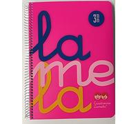 Cuaderno Espiral LAMELA Fluor, 4º 80H Cuadrovía 4 mm. Tapa Plástico Rosa