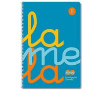 Cuaderno Espiral LAMELA Fluor, Folio 80H Cuadrovía 3 mm. Tapa Plástico Azul