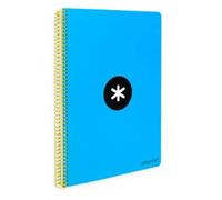 Cuaderno espiral liderpapel a4 antartik tapa dura 80h 90gr cuadro 4mm con margen color azul - KB08