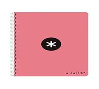 Cuaderno espiral liderpapel a4 micro antartik tapa dura 80 h 100 gr cuadro 5mm sin bandas 4 taladros color coral