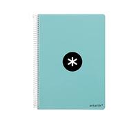 Cuaderno espiral liderpapel a4 micro antartik tapa dura 80h 100 gr cuadro 5mm sin bandas 4 taladros color menta