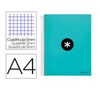 Cuaderno Espiral A4 Micro Antartik Tapa Rayada 120F 100g Cuadrado Menta