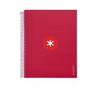 Cuaderno espiral liderpapel a4 micro antartik tapa forrada120h 100 gr horizontal 5 banda4 taladros color frambuesa