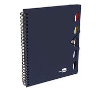 Cuaderno espiral liderpapel a4 micro executive tapa plastico 100h 80 gr cuadro 5mm 5 separadores con gomilla azul - BE18