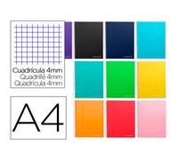 Cuaderno espiral liderpapel a4 micro jolly tapa forrada 140h 75 gr cuadro 4mm 5 bandas4 taladros colores surtidos - BA59