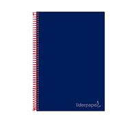 Cuaderno espiral liderpapel a4 micro jolly tapa forrada 140h 75 gr cuadro 5mm 5 bandas 4 taladros color azul - BA28