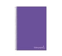 Cuaderno espiral liderpapel a4 micro jolly tapa forrada 140h 75 gr cuadro 5mm 5 bandas 4 taladros color lila - BA51