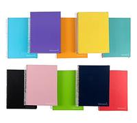 CUADERNO ESPIRAL LIDERPAPEL A4 MICRO JOLLY TAPA FORRADA 140H 75 GR CUADRO 5MM 5 BANDAS4 TALADROS COLORES SURTIDOS