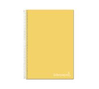 Cuaderno espiral liderpapel a4 micro jolly tapa forrada 140h 75 gr cuadro 5mm 5 bandas4 taladros color amarillo - BA95