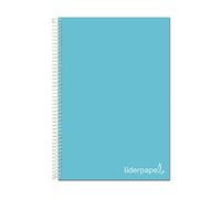 Cuaderno espiral liderpapel a4 micro jolly tapa forrada 140h 75 gr cuadro 5mm 5 bandas4 taladros color celeste - BA27