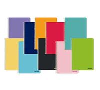 Cuaderno espiral liderpapel a4 micro smart tapa blanda 80h60gr horizontal 7mm doble margen 4 taladros colores
