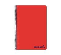 Cuaderno espiral liderpapel a4 micro wonder tapa plastico 120h 90 gr cuadro 5 mm 5 bandas 4 taladros color rojo - BA88