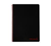 Cuaderno espiral liderpapel a4 micro wonder tapa plastico 120h 90 gr cuadro 5 mm 5 bandas 4 taladros color negro - BA85