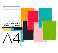 Cuaderno espiral Liderpapel A4 pautado horizontal tapa dura