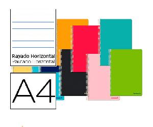 Cuaderno espiral Liderpapel A4 pautado horizontal tapa dura