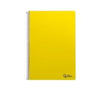 Cuaderno espiral liderpapel a4 smart tapa blanda 80h 75gr cuadro 4mm con margen color amarillo