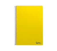 Cuaderno espiral liderpapel a4 smart tapa blanda 80h 75gr rayado horizontal una raya con margen color amarillo