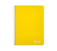 Cuaderno espiral liderpapel a4 witty tapa dura 80h 90gr cuadro 4mm con margen color amarillo