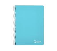 Cuaderno espiral liderpapel a4 witty tapa dura 80h 90gr cuadro 4mm con margen color celeste