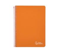 Cuaderno espiral liderpapel a4 witty tapa dura 80h 90gr cuadro 4mm con margen color naranja