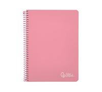 Cuaderno espiral liderpapel a4 witty tapa dura 80h 90gr cuadro 4mm con margen color rosa