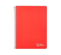 Cuaderno espiral liderpapel a4 witty tapa dura 80h 90gr dos rayas ancha pauta 3,5mm con margen color rojo