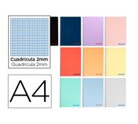 Cuaderno espiral liderpapel a4 wonder tapa plastico 80h 90gr milimetrado 2mm con margen colores surtidos - BF30