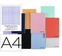 CUADERNO ESPIRAL LIDERPAPEL A4 WONDER TAPA PLASTICO 80H 90GR MILIMETRADO 2MM CON MARGEN COLORES SURTIDOS