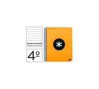 Cuaderno espiral liderpapel a5 antartik tapa dura 80 h 100 g horizontal con margen color naranja fluorescente