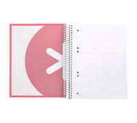 CUADERNO ESPIRAL LIDERPAPEL A5 MICRO ANTARTIK TAPA FORRADA120H 90 GR LISO 5 BANDAS 6 TALADROS COLOR CORAL