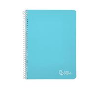 Cuaderno espiral liderpapel a5 witty tapa dura 80h 90gr cuadro 4mm con margen color azul