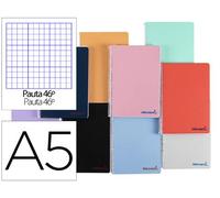 Cuaderno espiral liderpapel a5 wonder tapa plastico 80h 90g rayado n.46 colores surtidos