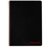 Cuaderno espiral liderpapel a6 micro wonder tapa plastico 120h 90 gr cuadro 5mm 4 bandas color negro - BD27