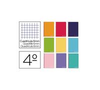 Cuaderno espiral liderpapel cuarto witty tapa dura 80h 75gr cuadro 6mm con margen colores surtidos