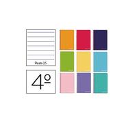 Cuaderno espiral liderpapel cuarto witty tapa dura 80h 75gr pauta ancha 3,5mm con margen colores surtidos