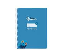 Cuaderno espiral liderpapel din a5 pautaguia tapa blanda 40h 75 gr cuadro pautado 5mm color azul