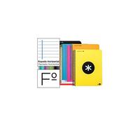 Cuaderno espiral liderpapel folio antartik tapa plastico 80h 100 gr horizontal con margen colores surtidos