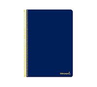 Cuaderno espiral liderpapel folio smart tapa blanda 80h 60gr cuadro 4mm con margen color azul oscuro