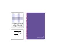Cuaderno espiral liderpapel folio witty tapa dura 80h 75gr cuadro 4mm con margen color violeta