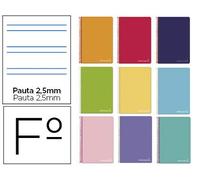 Cuaderno espiral liderpapel folio witty tapa dura 80h 75gr pauta 2,5mm con margen colores surtidos