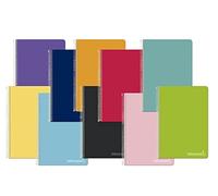Cuaderno espiral liderpapel folio witty tapa dura 80h 75gr pauta 3,5mm con margen colores surtidos pack 10 unidades