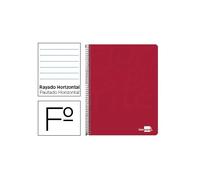 Cuaderno espiral liderpapel folio write tapa blanda 80h 60gr horizontal con margen color rojo